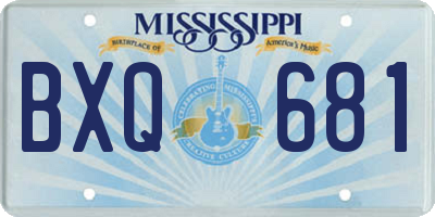 MS license plate BXQ681