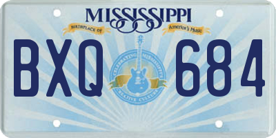 MS license plate BXQ684
