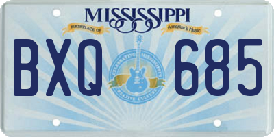 MS license plate BXQ685