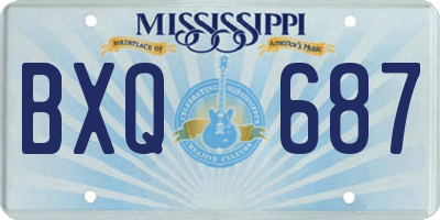 MS license plate BXQ687