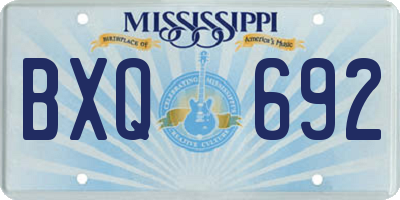 MS license plate BXQ692