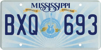 MS license plate BXQ693
