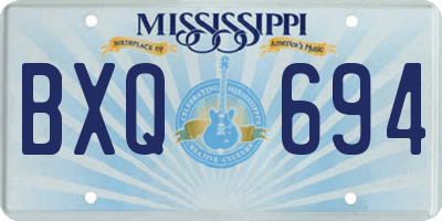 MS license plate BXQ694