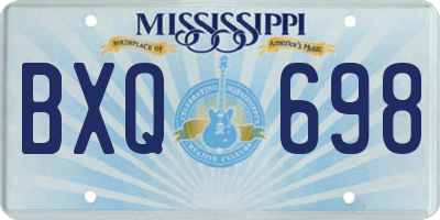 MS license plate BXQ698