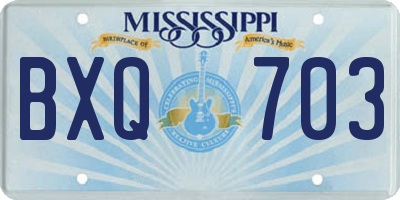 MS license plate BXQ703