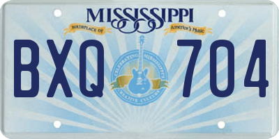 MS license plate BXQ704
