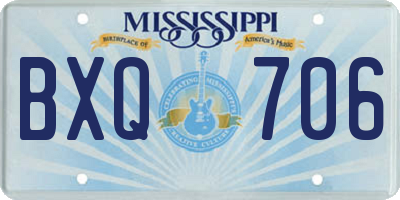 MS license plate BXQ706