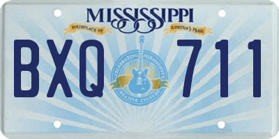 MS license plate BXQ711