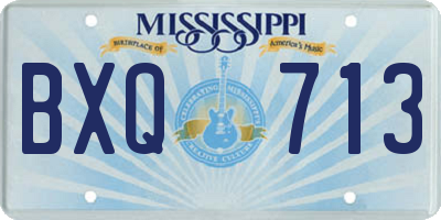 MS license plate BXQ713