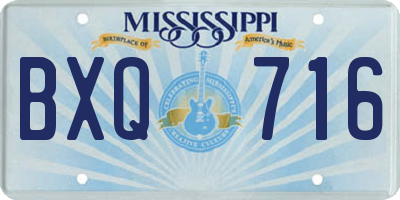 MS license plate BXQ716