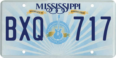 MS license plate BXQ717