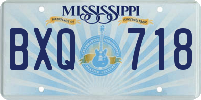 MS license plate BXQ718