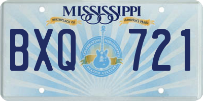 MS license plate BXQ721