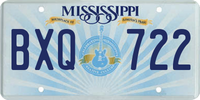 MS license plate BXQ722
