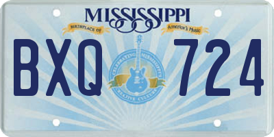 MS license plate BXQ724
