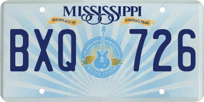 MS license plate BXQ726