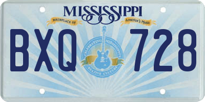 MS license plate BXQ728