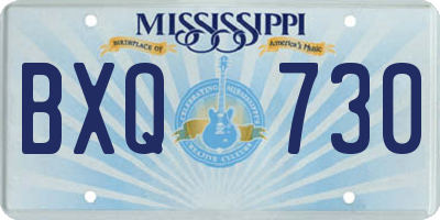 MS license plate BXQ730