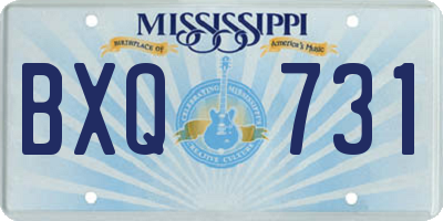 MS license plate BXQ731