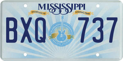MS license plate BXQ737