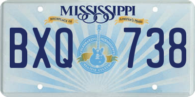 MS license plate BXQ738