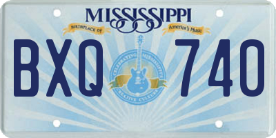MS license plate BXQ740