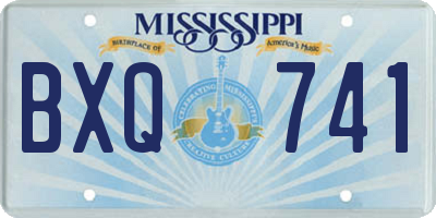 MS license plate BXQ741