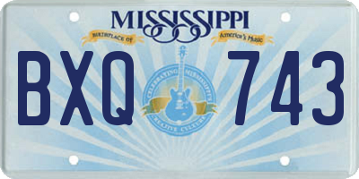 MS license plate BXQ743