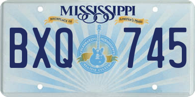 MS license plate BXQ745