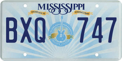 MS license plate BXQ747
