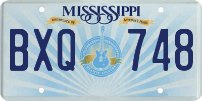 MS license plate BXQ748