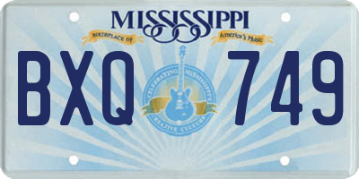 MS license plate BXQ749