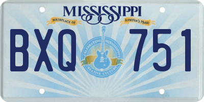 MS license plate BXQ751