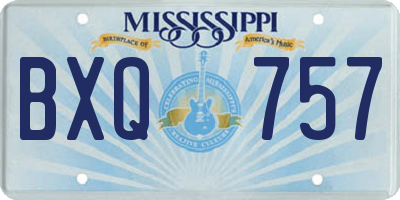 MS license plate BXQ757