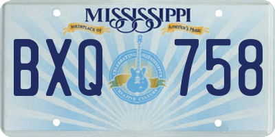 MS license plate BXQ758
