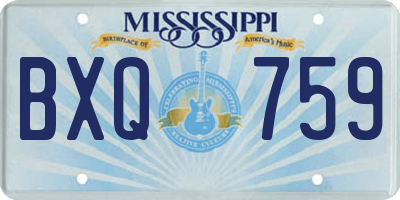 MS license plate BXQ759