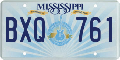 MS license plate BXQ761
