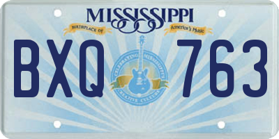 MS license plate BXQ763