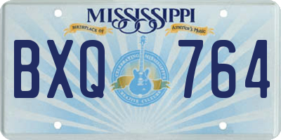 MS license plate BXQ764