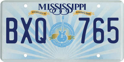 MS license plate BXQ765