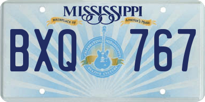MS license plate BXQ767