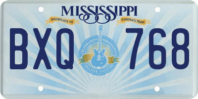 MS license plate BXQ768