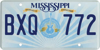 MS license plate BXQ772