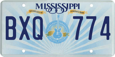 MS license plate BXQ774