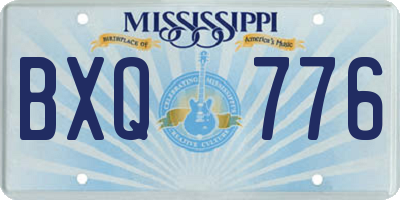MS license plate BXQ776