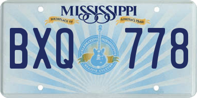 MS license plate BXQ778