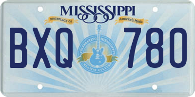 MS license plate BXQ780