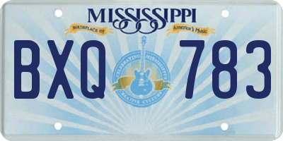 MS license plate BXQ783