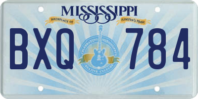 MS license plate BXQ784