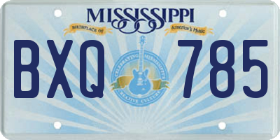 MS license plate BXQ785